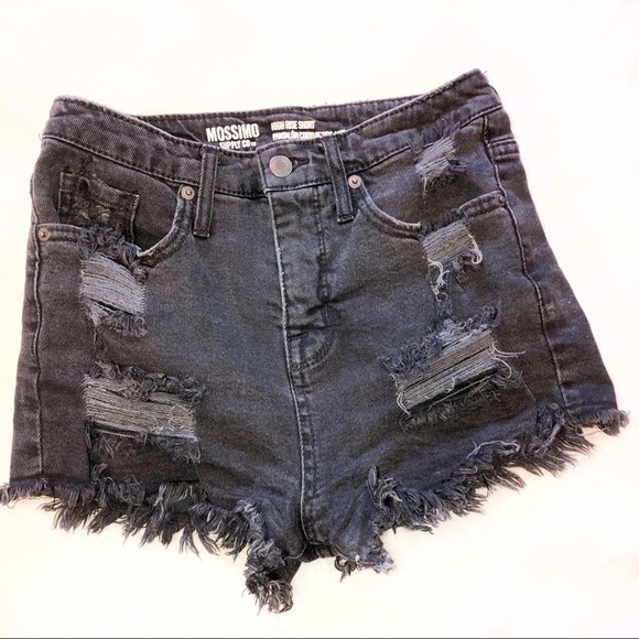 Mossimo sz 2 high rise denim distressed shorts - Picture 1 of 3